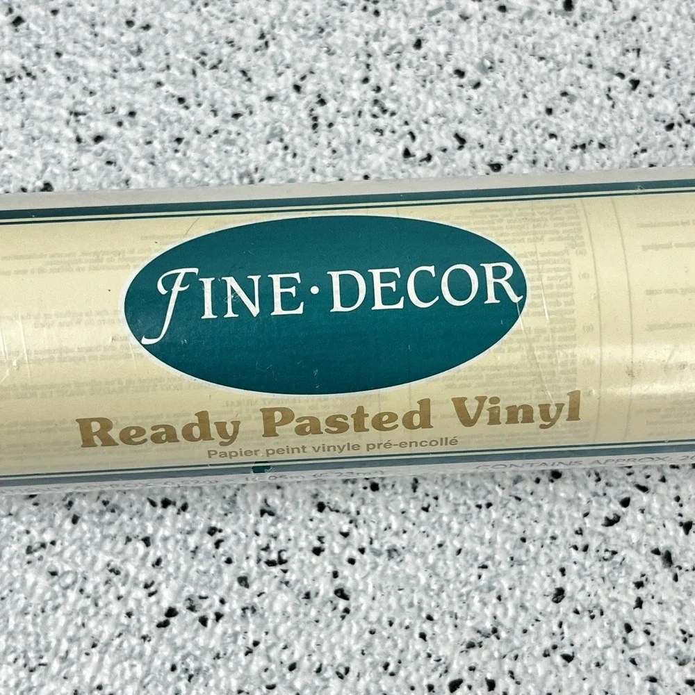 VTG 90s Fine Decor Ready Pasted‎ Vinyl Wallpaper Covering Celestial Cherub Star